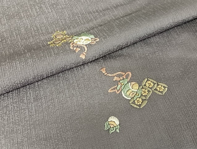 平和屋着物●総刺繍 小紋 宝尽くし 金糸 正絹 逸品 未使用 AAAU4350np