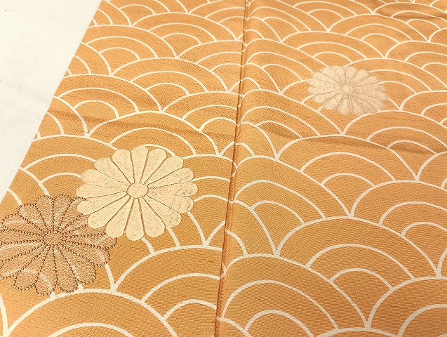 平和屋着物●訪問着 中国三大刺繍 相良刺繍 紬地 草花文 正絹 逸品 AAAU4372np