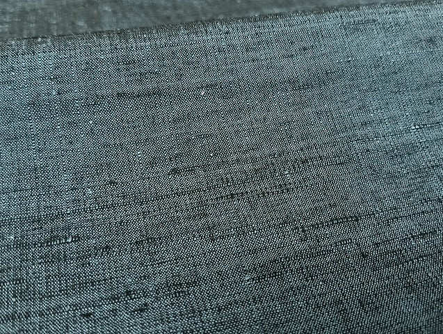 平和屋着物●上質な紬 色無地 青藍色 正絹 逸品 AAAU4388np