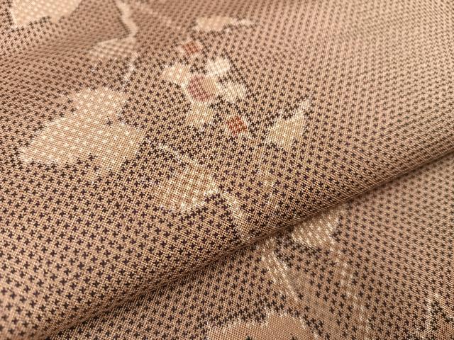 平和屋着物●本場大島紬 7マルキ 葡萄蔦の葉文 正絹 逸品 AAAV9411ph