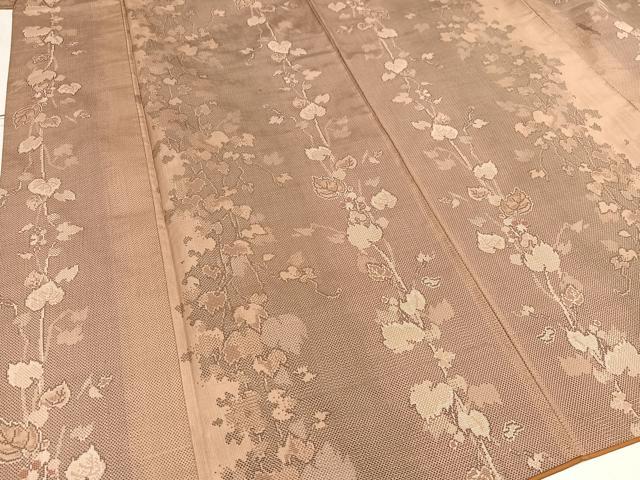 平和屋着物●本場大島紬 7マルキ 葡萄蔦の葉文 正絹 逸品 AAAV9411ph