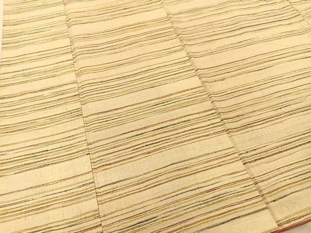 平和屋着物●上質な紬 横段文 正絹 逸品 BAAT0907yc