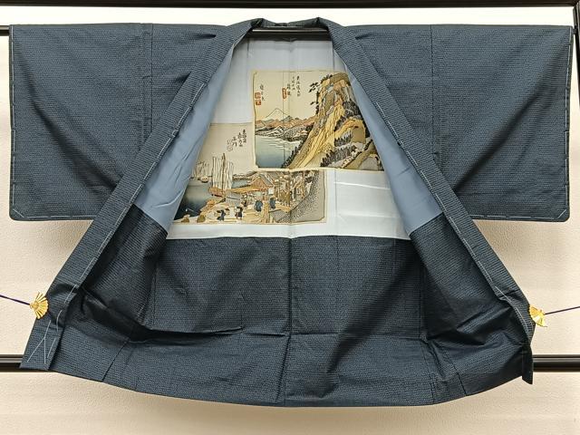平和屋着物●男性 本場大島紬 アンサンブル 長羽織 100亀甲 総詰め 正絹 逸品 未使用 BAAT0930yc