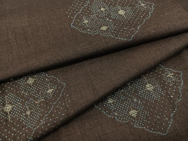 平和屋着物●本場結城紬 重要無形文化財 絣文様 やまと金ラベル 正絹 逸品 BAAT0958yc
