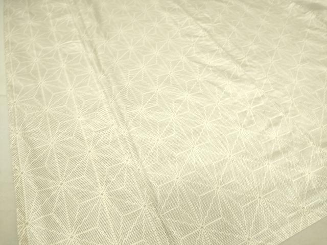 平和屋着物▽本場大島紬 白大島 単衣 9マルキ 麻の葉文 正絹 逸品 DAAS0564az