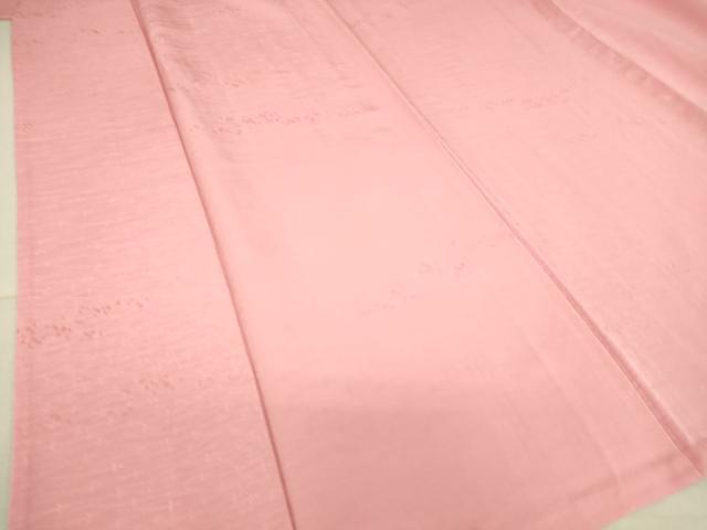 平和屋着物▽上質な色無地 単衣 零れ松葉地紋 鴇色 正絹 逸品 DAAS0561az