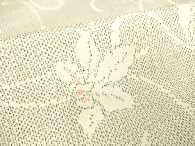 平和屋着物▽本塩沢 単衣 花唐草文 松坂屋扱い 正絹 逸品 DAAS0560az
