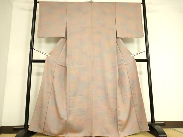 平和屋着物▽上質な小紋 単衣 霞文 正絹 逸品 未使用 DAAS0580az