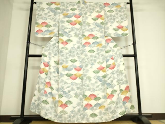 平和屋着物▽上質な小紋 単衣 菊尽くし 正絹 逸品 DAAS0584az