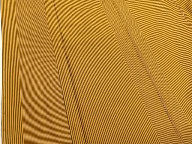平和屋着物●黄八丈 紬 縞 正絹 逸品 未使用 BAAT6678hv
