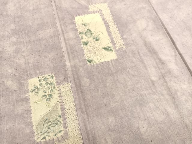 平和屋着物●訪問着 紬地 絞り 短冊花文 正絹 逸品 BAAT6679hv
