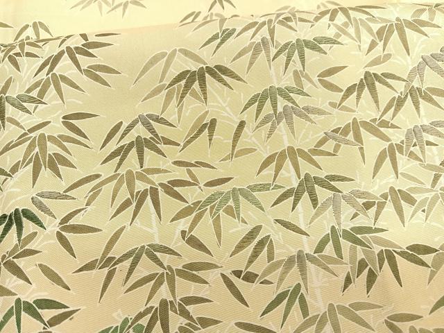 平和屋着物●訪問着 本場染大島紬 作家物 刺繍 笹竹文 正絹 逸品 BAAT6711hv