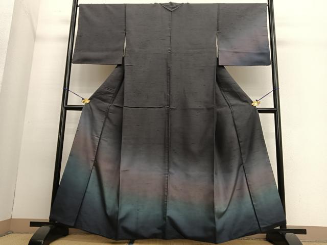 平和屋着物●訪問着 紬地 霞文 正絹 逸品 BAAT6721hv