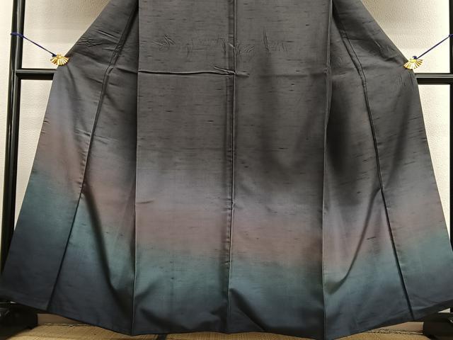 平和屋着物●訪問着 紬地 霞文 正絹 逸品 BAAT6721hv