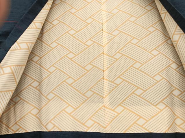 平和屋着物●上質な紬 道行コートセット 横段文 正絹 逸品 BAAT6746hv