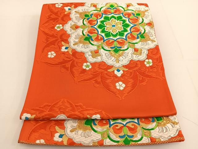 平和屋着物◎六通柄袋帯 唐織 正倉院花文 金銀糸 正絹 逸品 BAAT3484ui