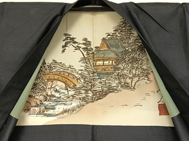 平和屋着物●男性 本場大島紬 アンサンブル 100亀甲 総詰め 正絹 逸品 AAAU4395np