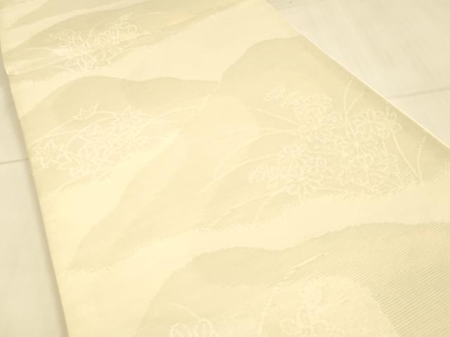 平和屋着物*夏物 六通柄袋帯 草葉文 金銀糸 正絹 逸品 DAAT1891cm