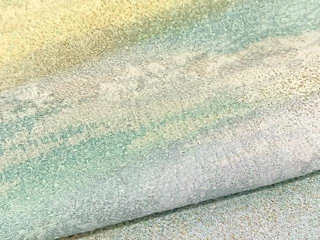 平和屋着物▽上質な小紋 単衣 霞文 暈し染め 金彩 正絹 逸品 BAAT9034yc