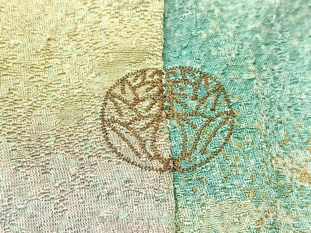 平和屋着物▽上質な小紋 単衣 霞文 暈し染め 金彩 正絹 逸品 BAAT9034yc