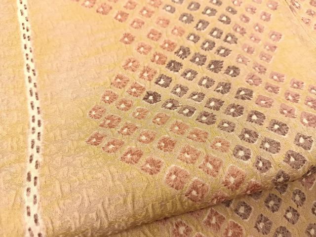 平和屋着物▽上質な小紋 単衣 ふくれ織 鹿の子間道 正絹 逸品 BAAT9035yc