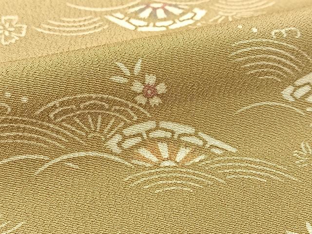 平和屋着物▽上質な小紋 単衣 源氏車青海波花文 正絹 逸品 BAAT9081yc