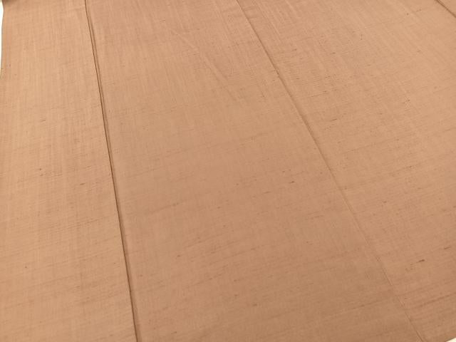 平和屋着物▽上質な紬 単衣 色無地 鴇浅葱色 正絹 逸品 BAAT9073yc