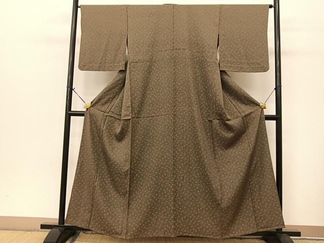 平和屋着物▽上質な小紋 単衣 花尽くし 正絹 逸品 BAAT9079yc