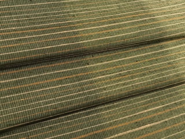 平和屋着物▽上質な紬 単衣 横段文 やまと誂製 正絹 逸品 未使用 BAAT9072yc