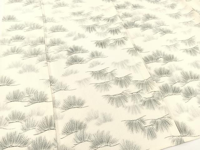 平和屋着物▽上質な小紋 単衣 若松葉 正絹 逸品 BAAT9098yc