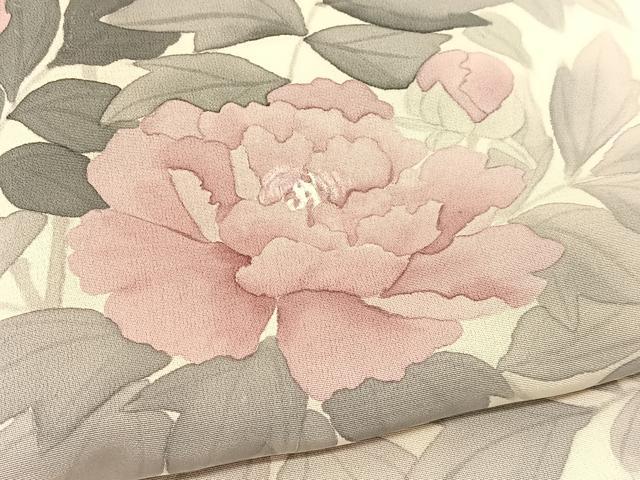 平和屋着物▽巨匠 前田華清 手描き 訪問着 単衣 手描き 草花文 暈し染め 正絹 逸品 BAAT9112yc