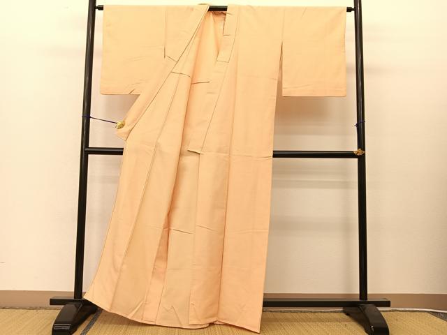 平和屋着物▽上質な紬 単衣 色無地 伽羅色 正絹 逸品 未使用 BAAT9110yc