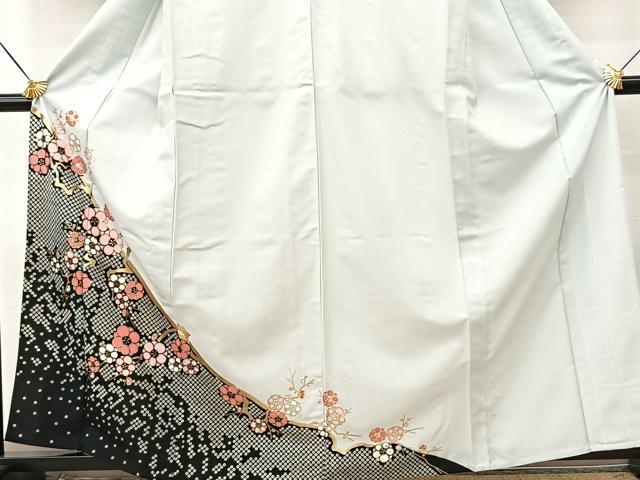 平和屋着物▽訪問着 単衣 枝梅文 金彩 洗える着物 BAAT9120yc