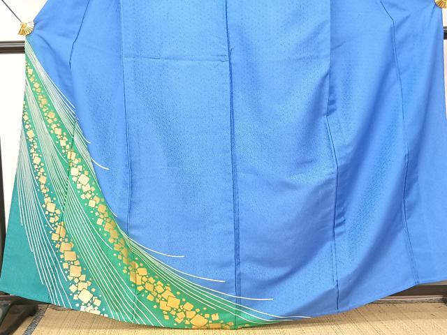 平和屋着物▽訪問着 単衣 箔散らし文様 金彩 洗える着物 BAAT9119yc