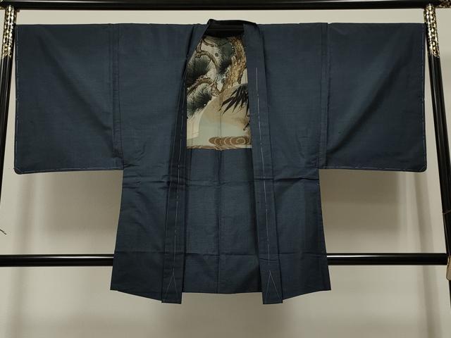 平和屋着物#男性 本場大島紬 羽織 80亀甲 総詰め 正絹 逸品 未使用 CAAR9168id