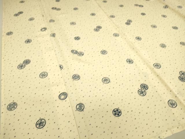平和屋着物▽伝統工芸士 染谷梅治 小紋 単衣 吉祥丸文 正絹 逸品 DAAS0708az