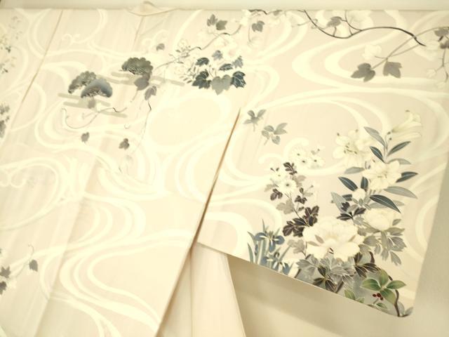 平和屋着物▽訪問着 単衣 駒刺繍 流水吉祥花文 金彩 ますいわ屋扱い 正絹 逸品 DAAS0715az