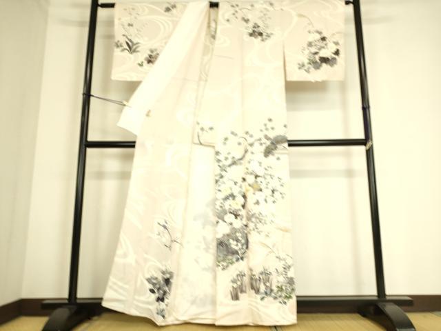 平和屋着物▽訪問着 単衣 駒刺繍 流水吉祥花文 金彩 ますいわ屋扱い 正絹 逸品 DAAS0715az