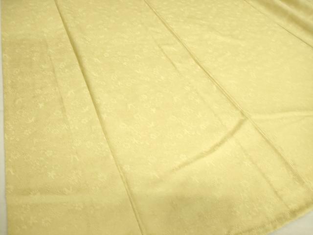 平和屋着物▽上質な色無地 単衣 鳳凰花地紋 枯草色 鈴乃屋扱い 正絹 逸品 DAAS0729az