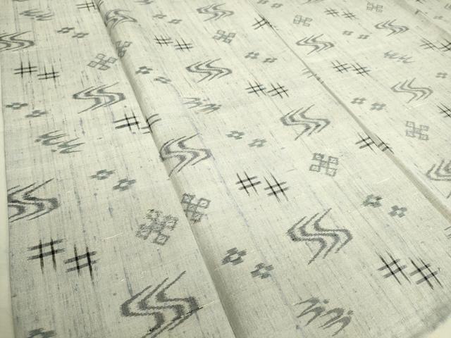 平和屋着物▽上質な紬 単衣 絣文 正絹 逸品 DAAS0751az