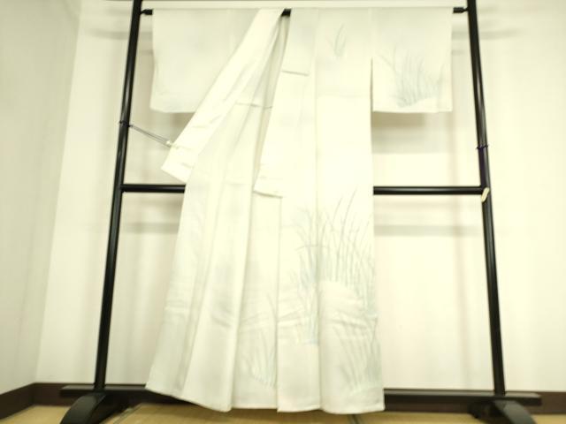 平和屋着物▽訪問着 単衣 草葉文 手描き 正絹 逸品 DAAS0799az