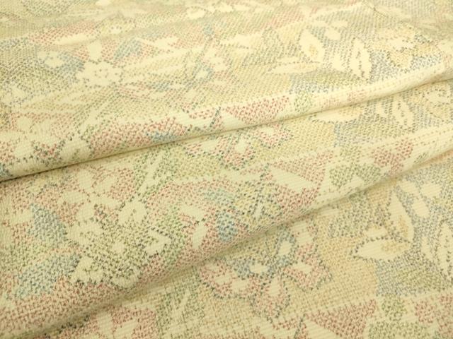 平和屋着物▽本塩沢 単衣 横段花蝶文 正絹 逸品DAAS0794az