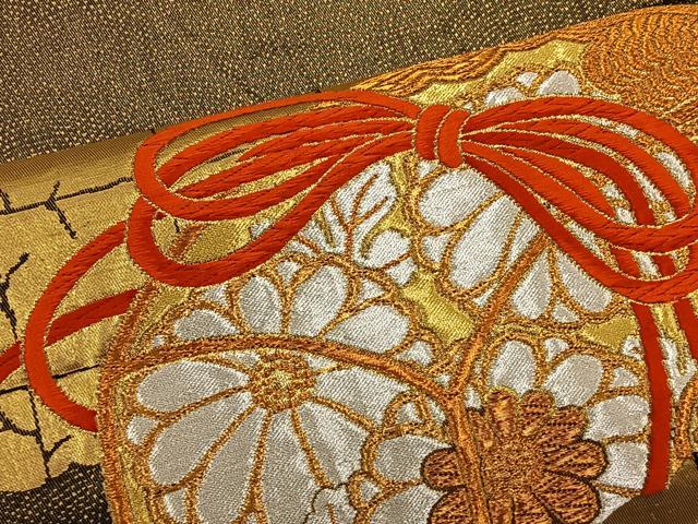 平和屋着物◎六通柄袋帯 唐織 草花文 金銀糸 やまとオリジナル 正絹 逸品 BAAT4577wb