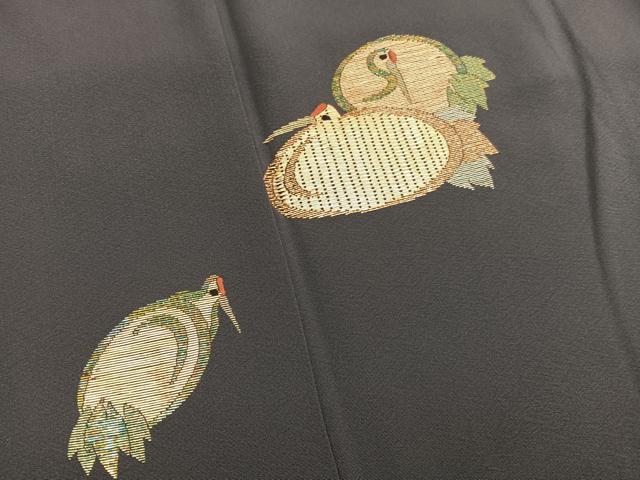平和屋着物●訪問着 竹屋町刺繍 総刺繍 鶴 金糸 正絹 逸品 BAAT8727hv