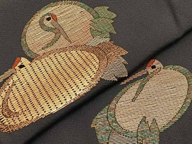 平和屋着物●訪問着 竹屋町刺繍 総刺繍 鶴 金糸 正絹 逸品 BAAT8727hv