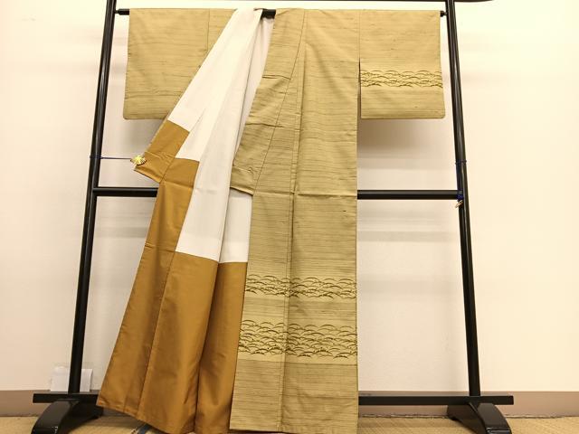 平和屋着物●訪問着 紬地 露芝文 正絹 逸品 BAAT8735hv