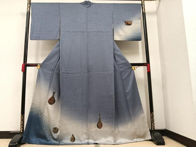 平和屋着物●訪問着 陶器文 暈し染め 金彩 正絹 逸品 AAAW4455ph