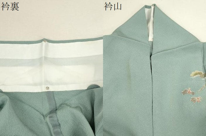 平和屋着物▽訪問着 単衣 松竹梅風景文 たたき染め 金彩 正絹 逸品 CAAT0773dy