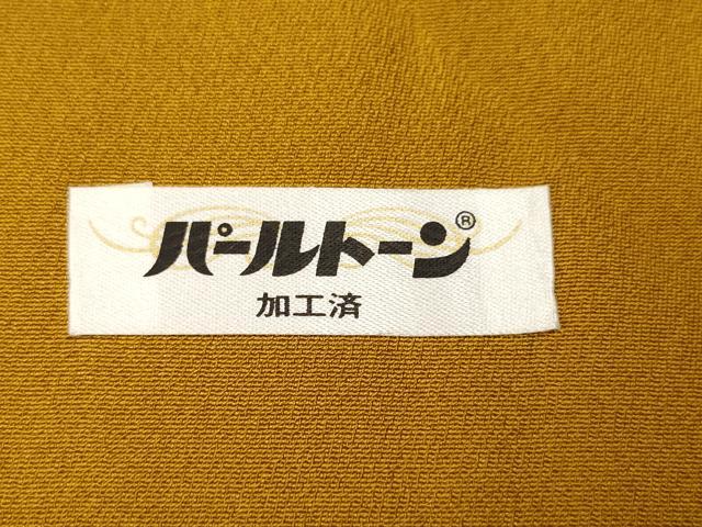 平和屋着物#道行コート リバーシブル エ霞地紋 山吹茶色 黒地 正絹 逸品 CAAT5638id