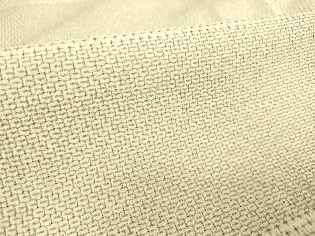 平和屋着物▽本塩沢 単衣 横段文 110亀甲 正絹 逸品 DAAS0943az